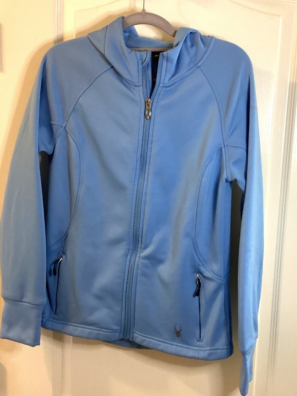 Spyder Women's Blue Full-Zip Fleece Jacket Hoodie Size M Outdoors Activewear
